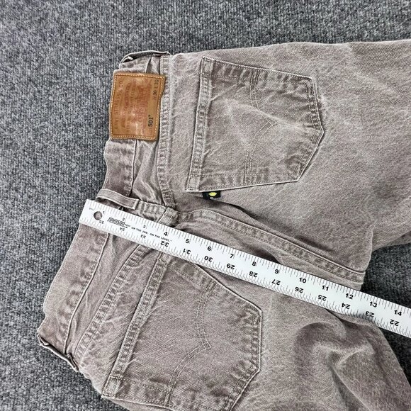 Levis Premium 502 Jeans Mens 30x30 Brown Beige Denim Button Fly - Picture 6 of 9